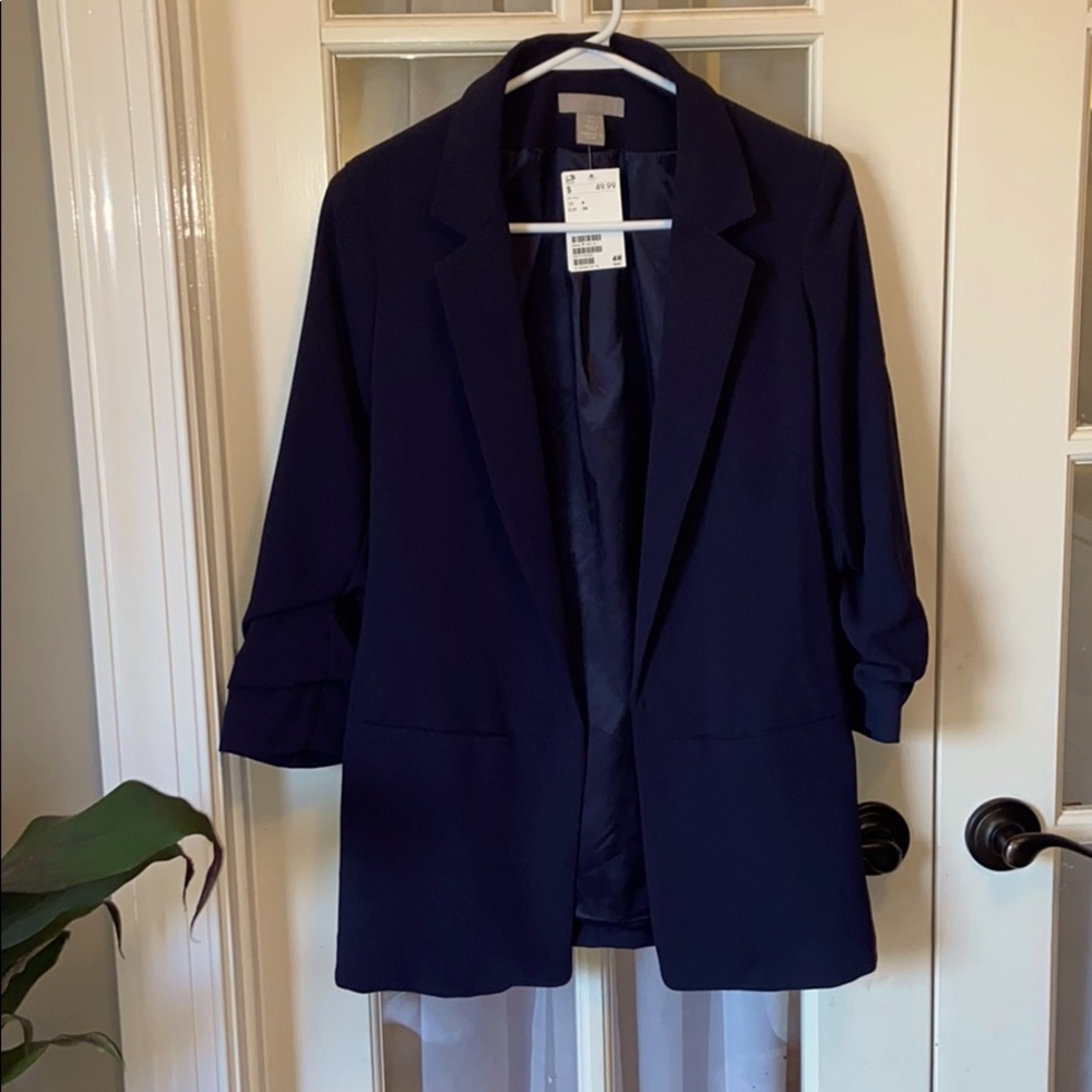 New H&M Blazer - Navy - Open Front - 3/4 Sleeve